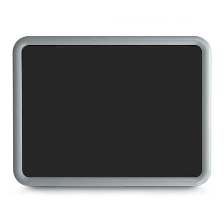 United Visual Products Corkboard, Single Door, Radius Frame, 36x36", Satin/Cobalt UV7002-SATIN-COBACC